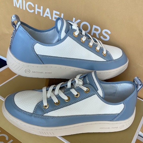 MICHAEL KORS SHEA LACE UP
FAUX LEATHER
49F3SHFS1L
PALE BLUE 
NEW - Picture 4 of 16